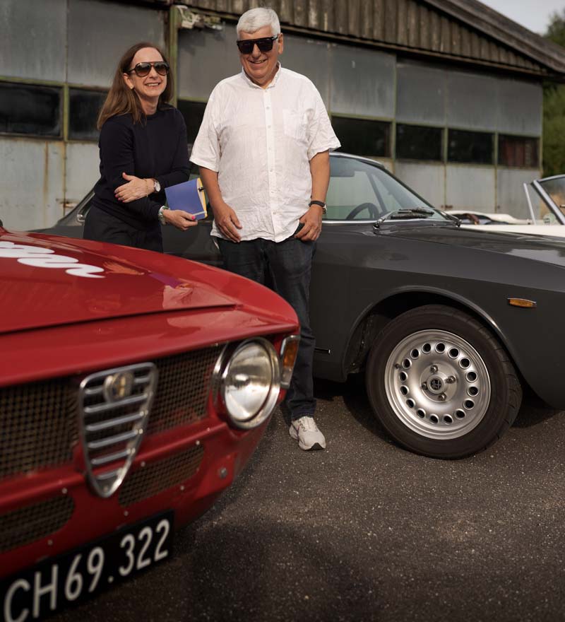 Klaus Hahn interviewes af Carolina Kromann om Alfa Romeo. Foto: Frederik Kjær Bruun